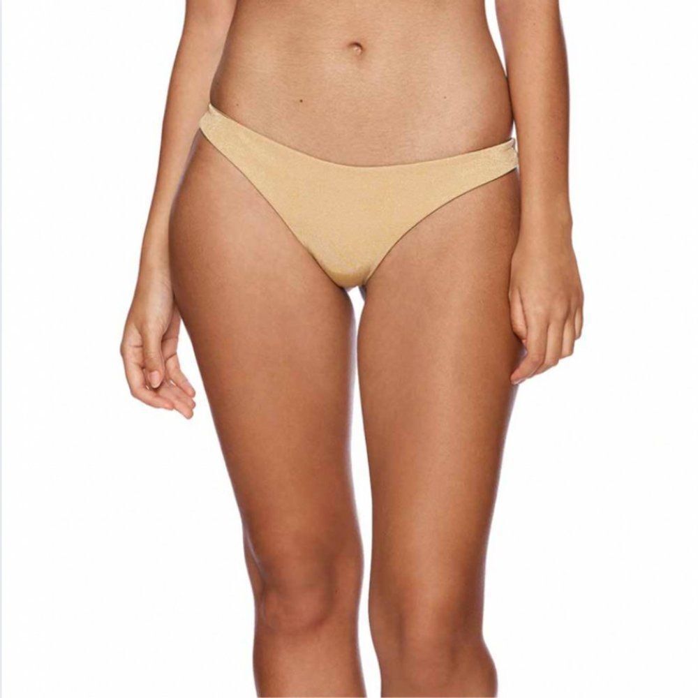 Shimmery Gold Beach Bunny 'Dani' Skimpy Bikini Bottom - XL - Picture 4 of 6